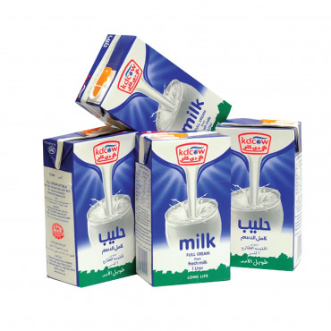 KD Cow Full Cream Long Life Milk 4 x 1Ltr -- حليب طويل الاجل كي دي 1 لتر 4 حبة