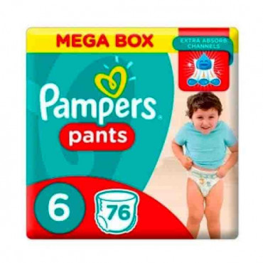 Pampers Baby Diapers Mega Box S6 (16Kg+) 76s 