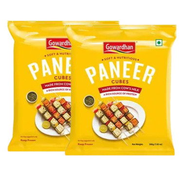 GOWARDHAN PANEER CUBES 2X200GM