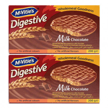 Mcvities Digestive Biscuits Milk Chocolate 2 x 200gm 