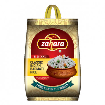 Zahara Classic Indian Basmati Rice XXL 5Kg -- زهارا - أرز بسمتي هندي كلاسيك 5 كيلو