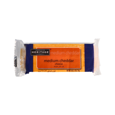 HERITAGE MEDIUM CHEDDAR CHEESE 227GM