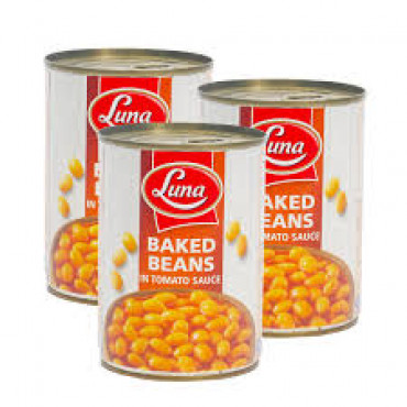 Luna Baked Beans In Tomato Sauce 3X380Gm