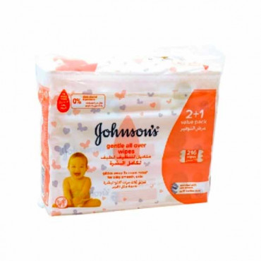 Johnson-s Gentle All Over Baby Wipes 72-s 2 + 1 Free 