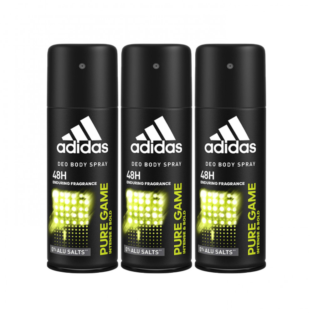 Adidas Body Spray 48H Pure Game 3X150Ml