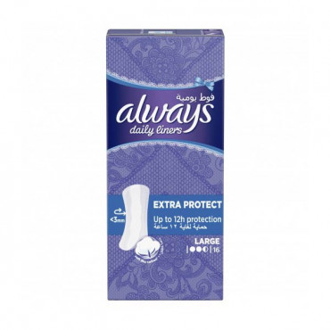 Always Daily Liners Extra Protect Large 16 Pads 