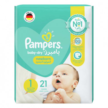 Pampers Baby-dry Newborn 2-5Kg 21 Diapers 