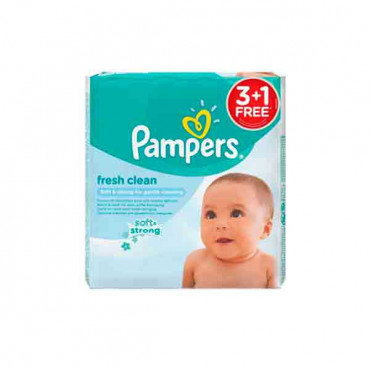 Pampers Baby Wipes Fresh Clean 4 x 64s 