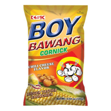 BOY BAWANG CRONICK CORN SNACKS CHILI CHEESE 100GM 