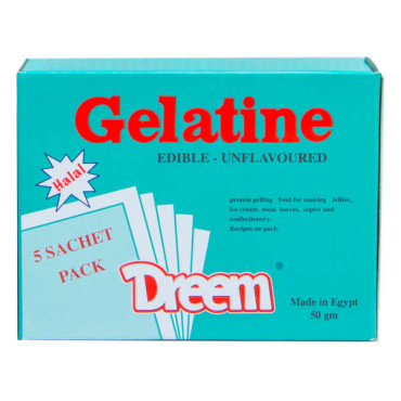 DREEM UNFLAVOURED GELATINE 50GM 