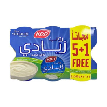 KDD YOGHURT FRESH FULL CREAM 200GM 5+1 FREE