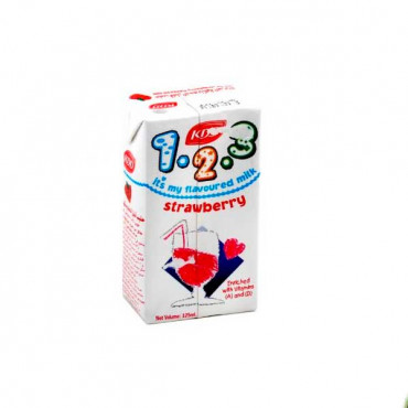 KDD Strawberry Milk 6 x 125ml -- حليب بالفراولة كي دي دي 125 مل 6 حبة