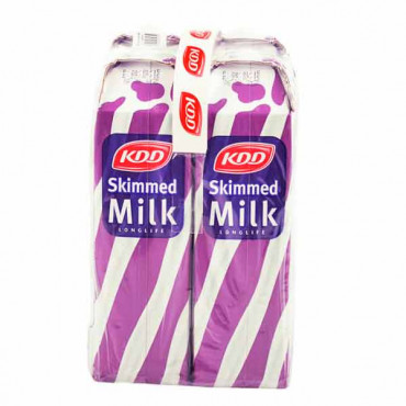 KDD Long Life Skimmed Milk 4 x 1Ltr -- كي دي دي حليب طويل الأجل خالي من الدسم 1 لتر 4 حبة