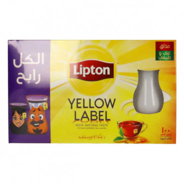 Lipton Yellow Label Tea 100 Bags + Istikhana Cup Free -- ليبتون اكياس شاي بالعلامة الصفراء 100 كيس + كوب مجاني