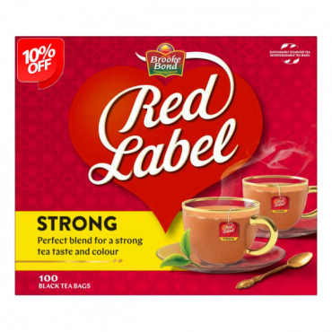 Brooke Bond Red Label Black Tea 100 Bags 10% Off -- بروك بوند - شاي أسود ريد ليبل 100 كيس خصم 10٪