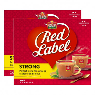 Brooke Bond Red Label Black Tea 2 x 100 Tea Bags - بروك بوند - شاي أسود ريد ليبل 2 × 100 كيس
