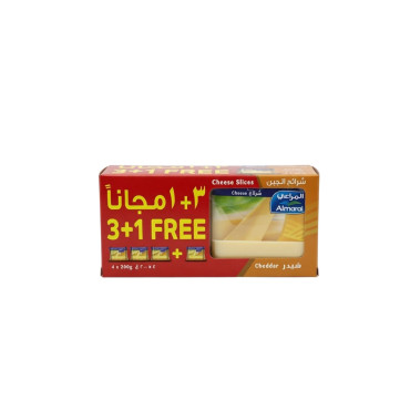 ALMARAI FF CHEDDAR CHEESE SLICE 200GM 3+1 FREE