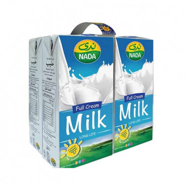 Nada Long Life Full Cream Milk 4 x 1Ltr -- ندي حليب طويل الأمد كامل  الدسم 1 لتر 4 حبة