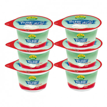 Nada Fresh Yoghurt Low Fat 6 x 170gm -- ندي زبادي  قليل الدسم 170 جرام 6 حبه