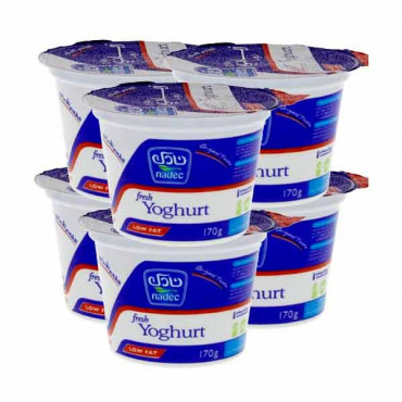 Nadec Fresh Yoghurt Low Fat 6 x 170gm -- نادك زبادي طازجه قليله الدسم 170 جرام 6 حبة