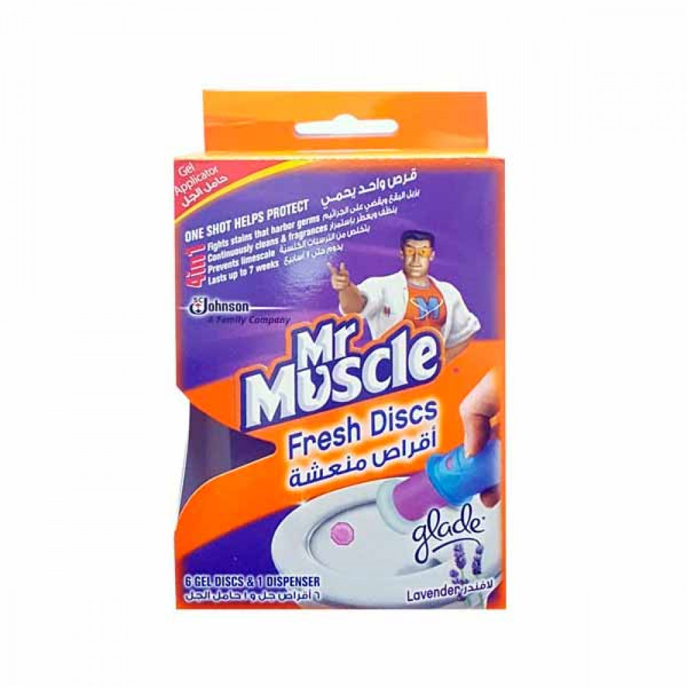 Mr Muscle Toilet Cleanser Fresh Discs Lavander 38gm  Mr Muscle Toilet Cleanser Fresh Discs Lavander 38gm