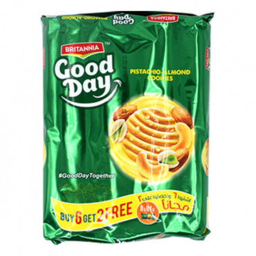 Britannia Good Day Pista-Almond Cookies 81gm 6 + 2 Free 