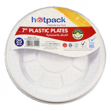 Hotpack Plastic Round Plate 7 Inches 25's 