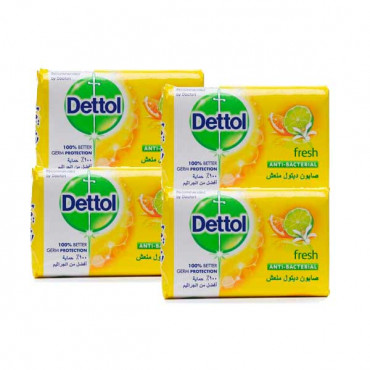Dettol Anti-bacterial Soap Fresh 120gm 3 + 1 Free 