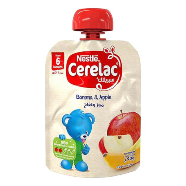 NESTLE CERELAC FRUIT PUREE BANANA & APPLE 90GM 