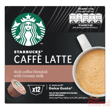 Starbucks Caffe Latte 12 Coffee Pods 121-2gm 