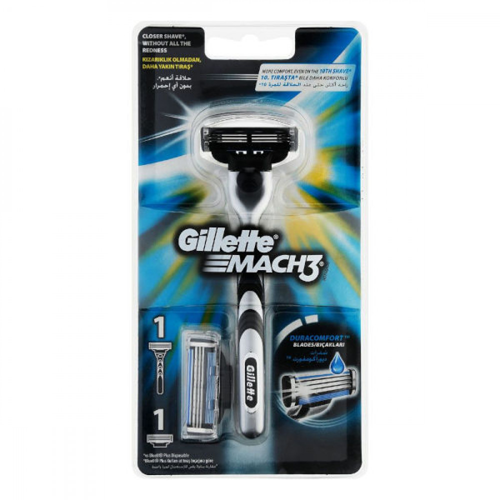 Gillette Mach3 Razor Handle + 2 Blades