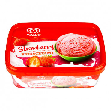 Wall's Rich & Creamy Ice Cream Strawberry 1Ltr 