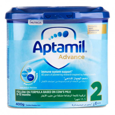 Aptamil Advance 2 Follow On Milk Formula (6 to 12 Months) 400gm 