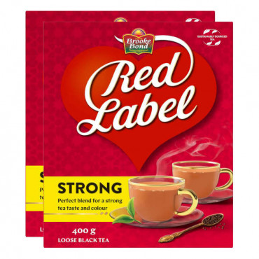Brooke Bond Red Label Loose Black Tea 2 x 400gm -- بروك بوند ريد ليبل شاي أسود 2 × 400 جم