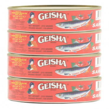 Geisha Sardines in Tomato Sauce 4 x 215gm 