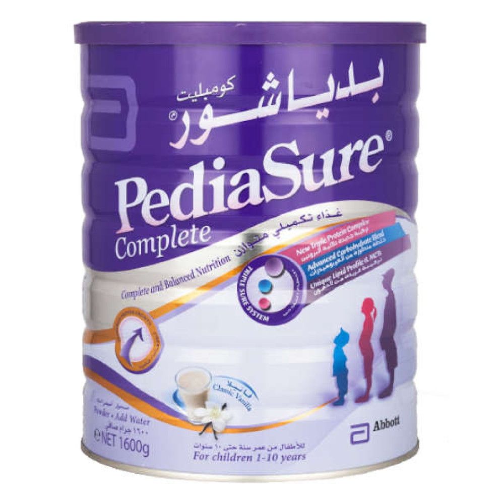 PEDIASURE COMPLETE MILK FORMULA VANILLA 1-3 YEARS 1.6KG 