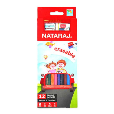 NATARAJ ERASABLE 12 COLOUR PENCILS 