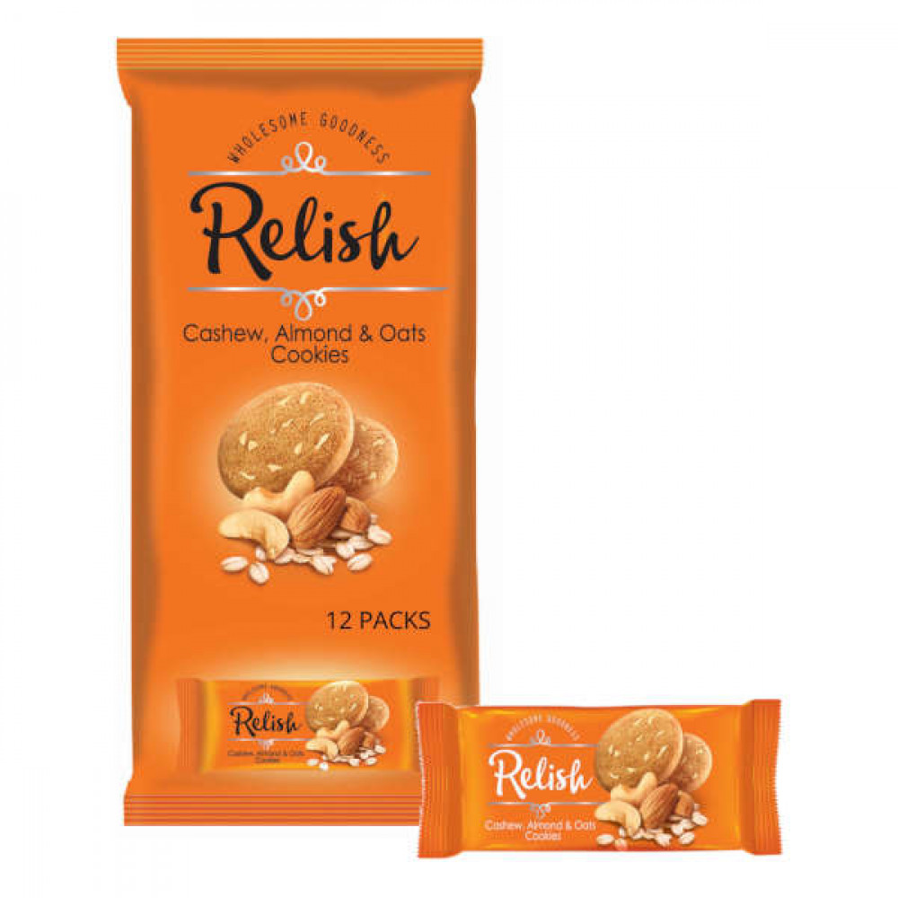 Nabil Relish Cashew, Almond &; Oats Cookies 12 x 42gm  Nabil Relish Cashew, Almond &; Oats Cookies 12 x 42gm