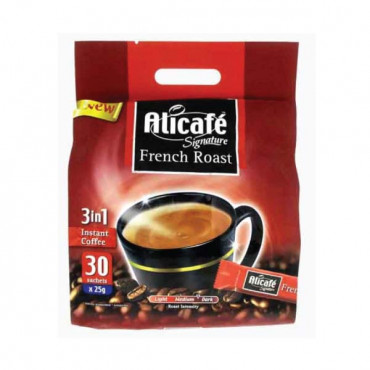 Alicafe Signature French Roast 3 in 1 Coffee 30 x 25gm -- على كافيه قهوة بتحميص فرنسي 25 جرام 30 كيس