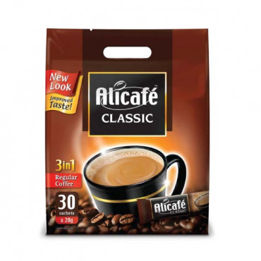 Alicafe Classic Regular 3 in 1 Coffee Mix 30 x 20gm -- علي كافيه كلاسيك خلطة 3 في 1 / 30 كيس
