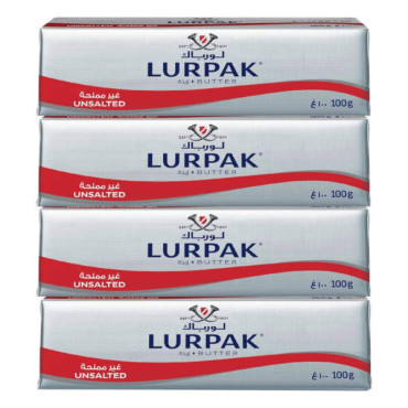 LURPAK BUTTER UNSALTED 4 X 100GM 